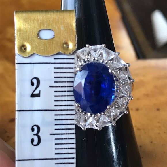 Natural Blue Kyanite Sterling Silver Cocktail Ring Discounted - Picture 4 of 14